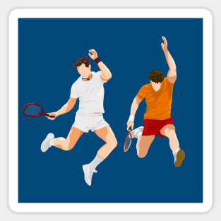 Whizzer and Marvin playing tennis Sticker